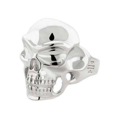Skull Sterling Silver Ring plated in Platinum (No 67)