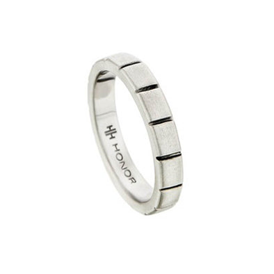 Squared Sterling Silver Ring plated in Platinum (No 52)