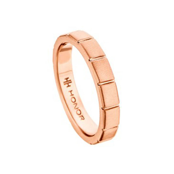 Squared Sterling Silver Ring plated in 18K Rose Gold (No 52)