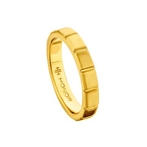 Squared Sterling Silver Ring plated in 18K Gold (No 52)