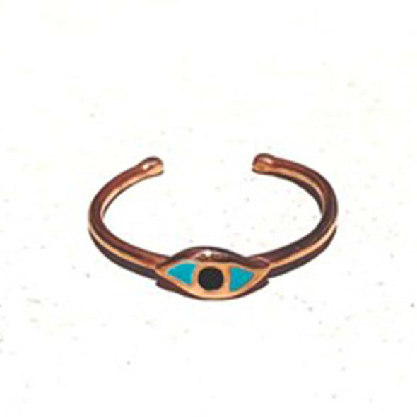 Petit Eye Sterling Silver Ring plated in 18K Rose Gold with Enamel